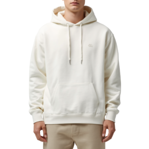 Minimal oversized hoodie for men in cream white color