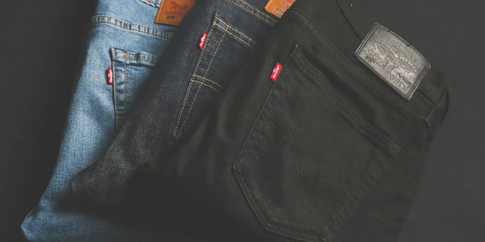 Denim jeans, folded